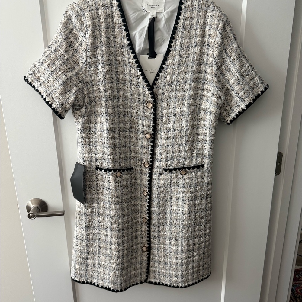 NWT Pomander Place White Tweed Josephine Dress